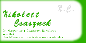 nikolett csasznek business card